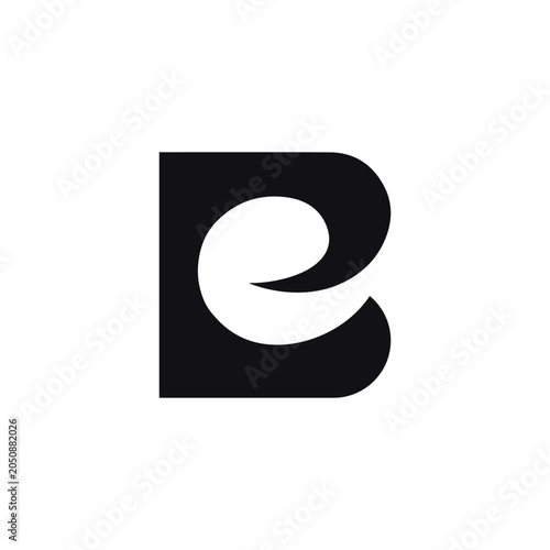 Monogram Letter B and e Logo
