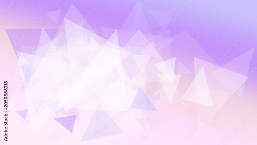 Obraz premium Pastel purple and pink geometric triangles create a soft, modern abstract backdrop with calm, airy mood and ample space for text or design.