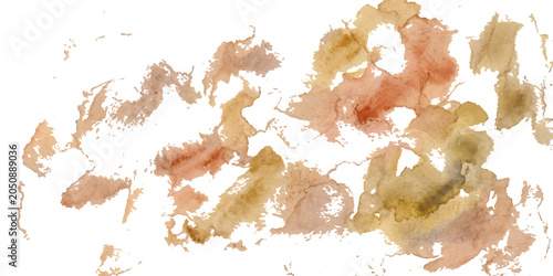 An abstract watercolor background features colorful paint splashes and grunge ink textures on an old vintage paper backdrop illustration
