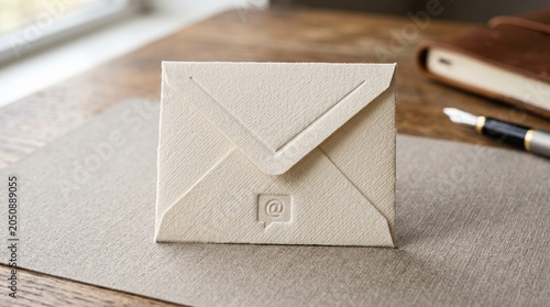 Fotografie Tactile Linen Paper Email Envelope Icon