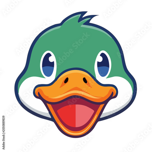 Cute cartoon duck face illustration