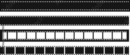 Foto Film strips are displayed in horizontal rows with varying levels of exposure and frame density designs