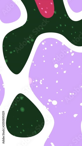 Abstract vertical background with fluid organic shapes in purple and green.