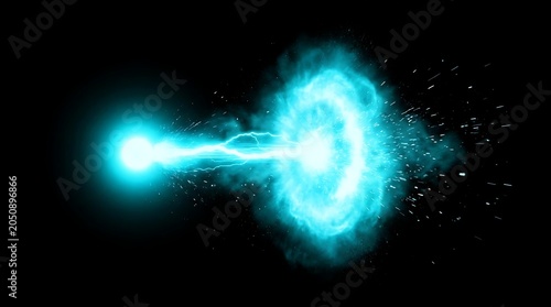 Futuristic Cyan Laser Pulse Energy Portal Effect on Black Background