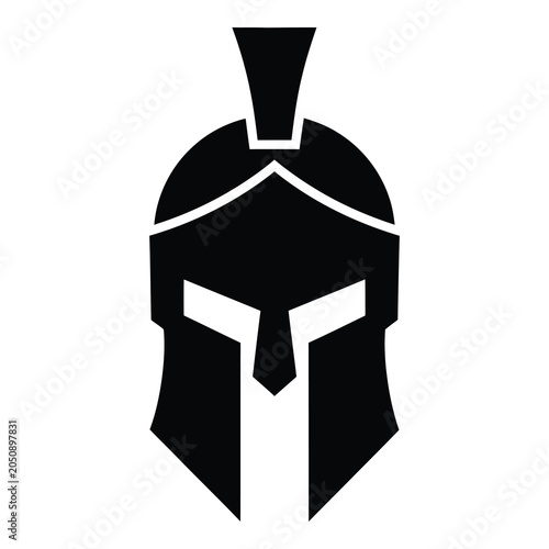 Obraz na plátne Spartan warrior helmet icon graphic symbol ancient Greek  protective headgear ic