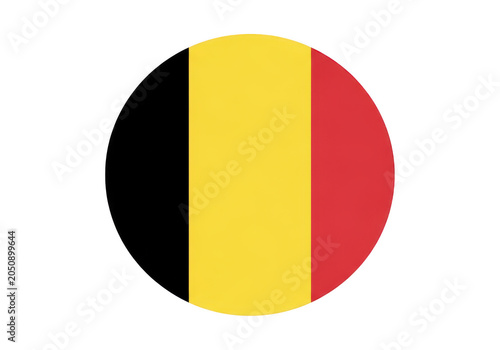 Belgian flag circle design with black yellow and red stripes PNG isolated on transparent background