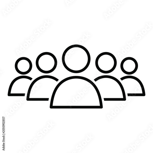 Groupofpeopleiconvectorillustrationsimplelinestyle icon