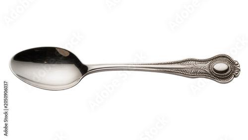 Bilde på lerret Ornate silver spoon with decorative handle and oval inset