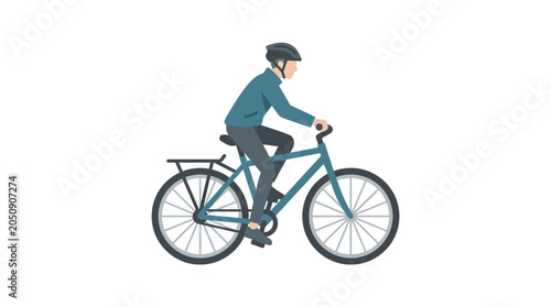 Canvastavla Man Riding Bicycle - Healthy Lifestyle, Outdoor Activity, Commuting, Sport