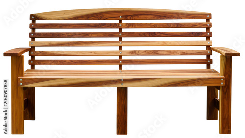 Photos Wooden garden bench with slatted seat and backrest
