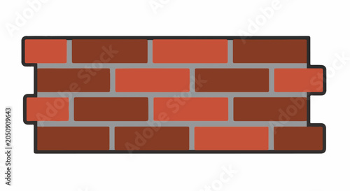 Detailed illustration of a classic brick wall pattern