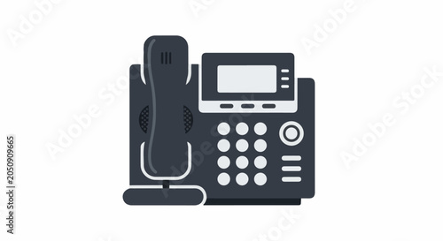 Digital office phone with keypad and display