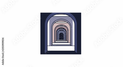 Endless arches create a perspective illusion, drawing the eye inward