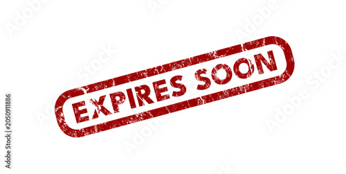 Cuadro en lienzo Expires soon red rubber stamp. Vector illustration