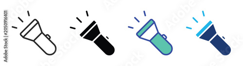 Torch icon set multiple style collection
