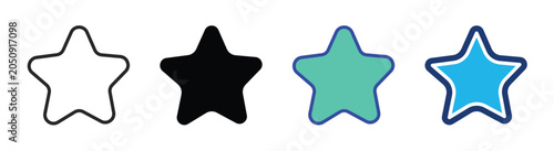 Tableau sur toile Star icon set multiple style collection