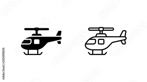 Obraz na płótnie Civil Helicopter Rotorcraft Glyph Outline Icon Aviation