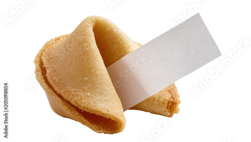 Photos Fortune cookie with blank white paper strip