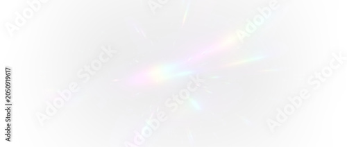 Colorful Crystal Prism Lens Flare with Rainbow Refraction and Sparkling Light PNG