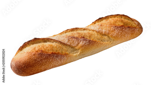 Obraz na płótnie Golden brown crusty French baguette bread with scoring marks