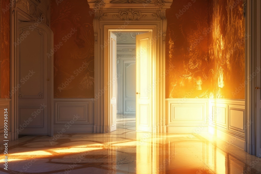 Obraz premium Palace lighting flooring door.