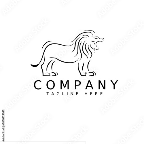 Lion Line art side view silhouette icon vector art illustration bundle set perfect for property, home, and luxury industry