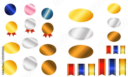 Glossy Metallic Medals Pack with Vibrant Award Ribbons 
