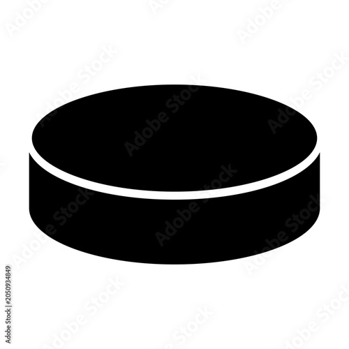 Hockey puck svg cut file. Isolated vector illustration.