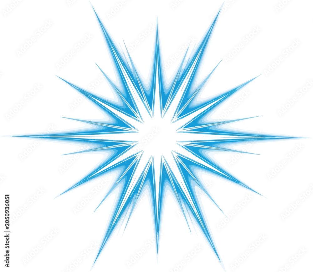 Fototapeta premium Bright blue starburst explosion graphic with radiant light effect