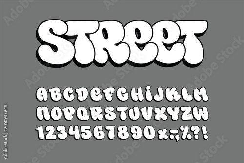 Bubble Graffiti Font Alphabet Set