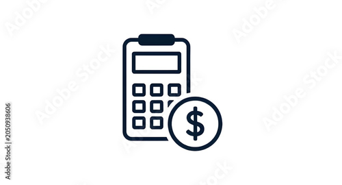 Bild auf Leinwand accountingicon, calculatoricon, calculatorlineicon, calculator, math, accounting