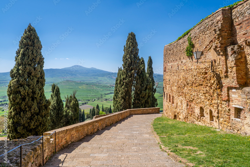 Fototapeta premium The Pienza Town street view in Italy