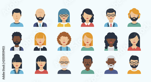 Foto Diverse Group of People Avatars Representing Different Genders Ages and Ethnicity