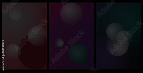 Quadro em tela Dark Abstract Circle Poster Vector Muted Gradient Background for Minimalist Cove