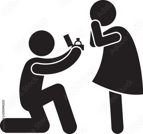 Fotografía Man proposing with engagement ring to woman romantic gesture icon symbol of love
