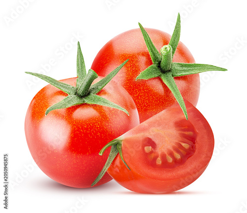 Red tomato one slice