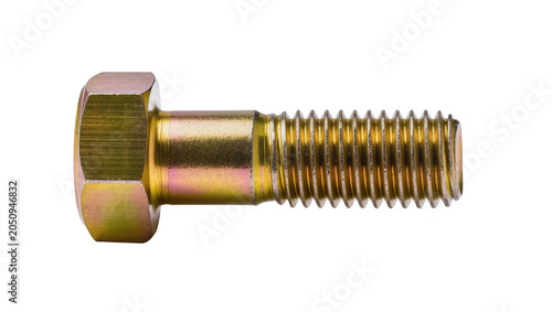Fotografija Hex head bolt with threaded shaft and metallic sheen