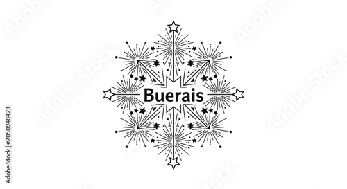 Black and white snowflake design.