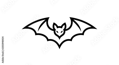 Black bat icon with wings spread.