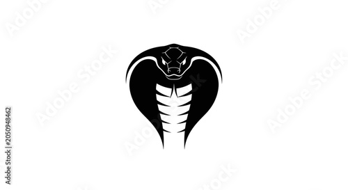Black Cobra Snake Head Illustration.