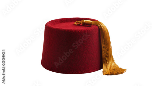 фотографія Red fez hat with golden tassel
