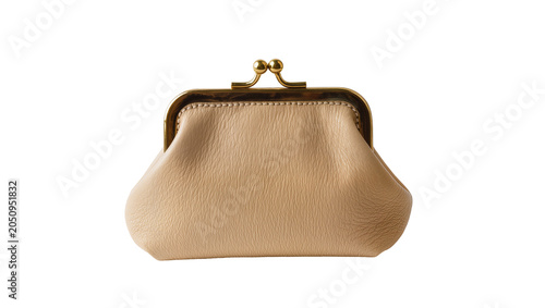 Quadro su tela Beige leather coin purse with gold clasp