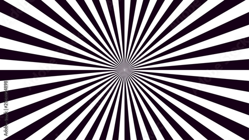 Foto Optical illusion with black and white sunburst pattern creating a mesmerizing ef