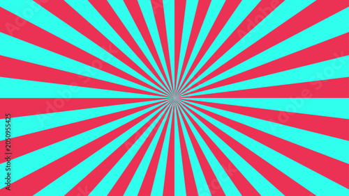 Photography A colorful sunburst pattern with pink and cyan rays emanating from the center on