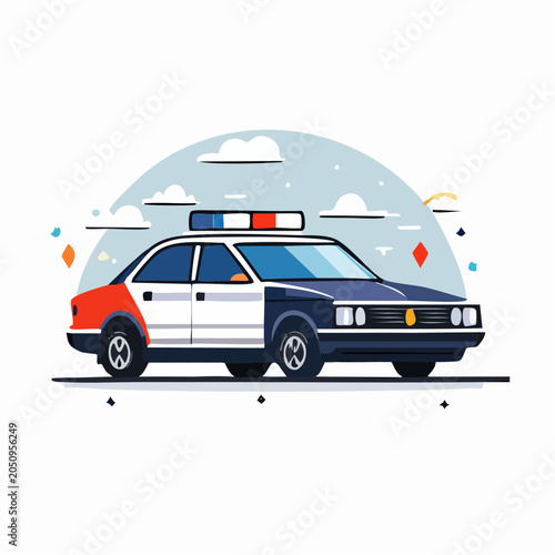 Stylized Police Car Illustration