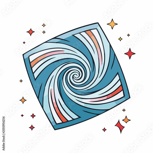 Swirling Blue Candy with Sparkles