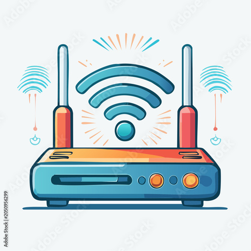 Wireless Router with Wi-Fi Signal