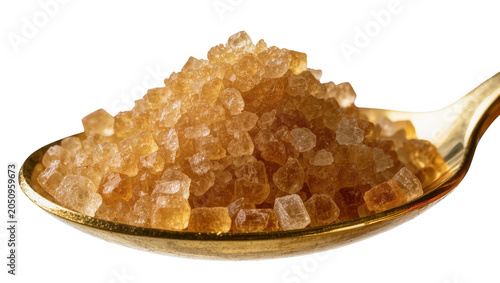 Canvastavla Golden brown sugar crystals piled on a spoon