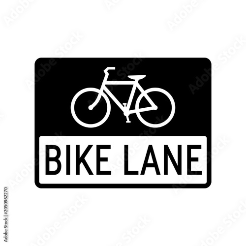 Bike Lane Road Sign isolated