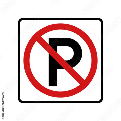 No Parking Regulatory Sign isolated